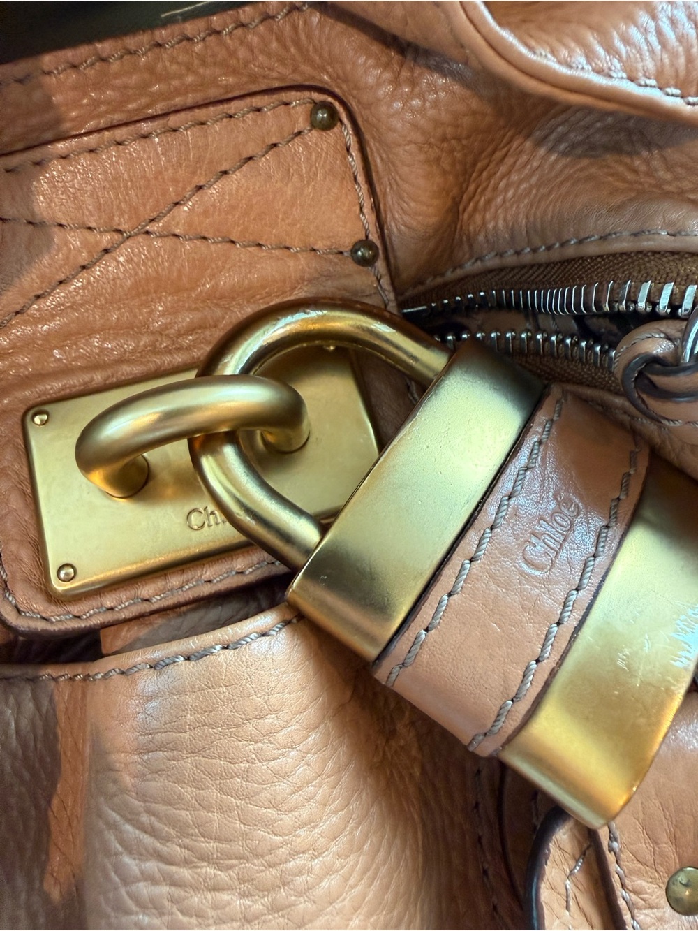 Chloe paddington Brown Leather Shoulder Bag with Gold Hardware - Picture 7 of 11